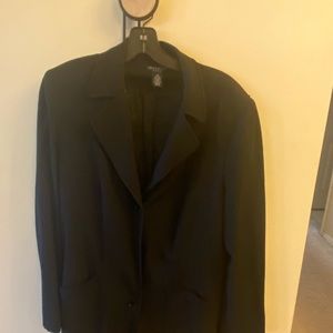 Black Ann Taylor trench coat. Needs a little TLC-few missing buttons and snags.